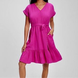 GAP tiered summer dress, pink, M